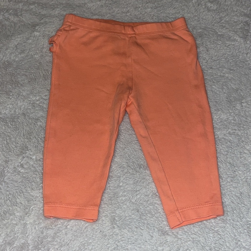 carters 3-6 month orange ruffle bum leggings baby girl clothing